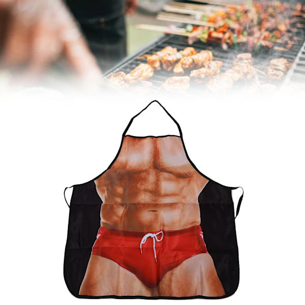 Muskelmönster Rolig Nyhet Förkläde Köksförkläde för Män Kvinnor Kock Servitris Grillning Bakning
