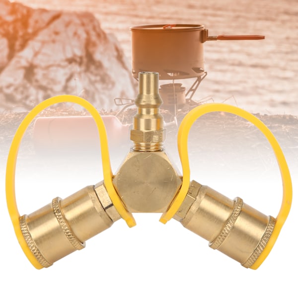 2 måder 1/4in RV Propan NPT Hurtigkobling Y Splitter Adapter til Propanslange Konnektorsæt