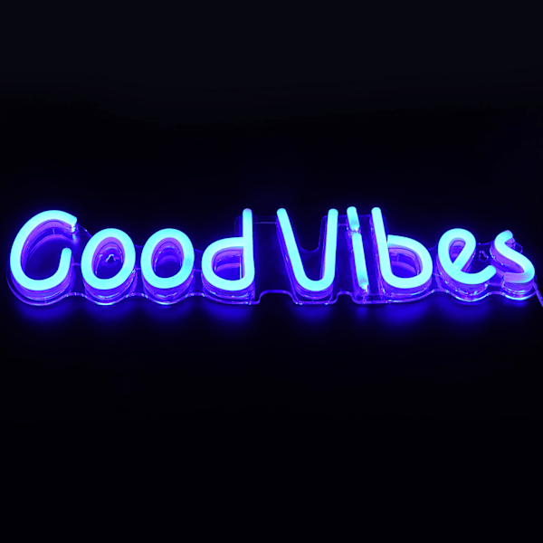 Neon skylt Good Vibes ord USB-driven neonljus för sovrum bar pub hotell fest konstdekoration