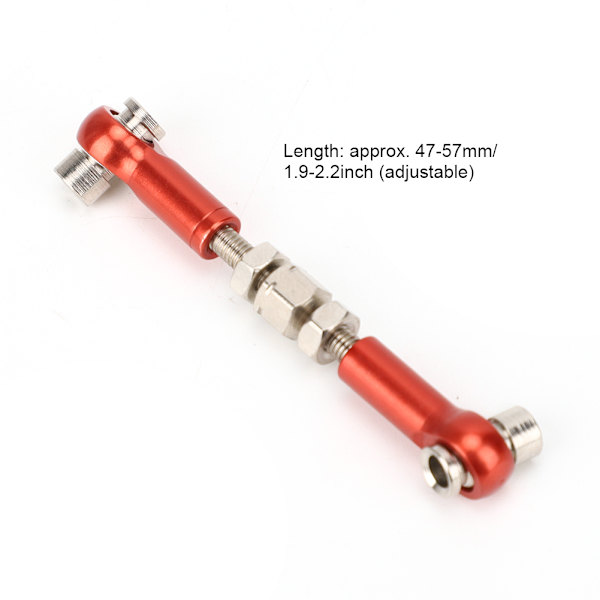 6 stk justerbare servolenker koblingsstangsett for RC-bil 1/10 Buggy Tourning Car 47mm tilbehør rød