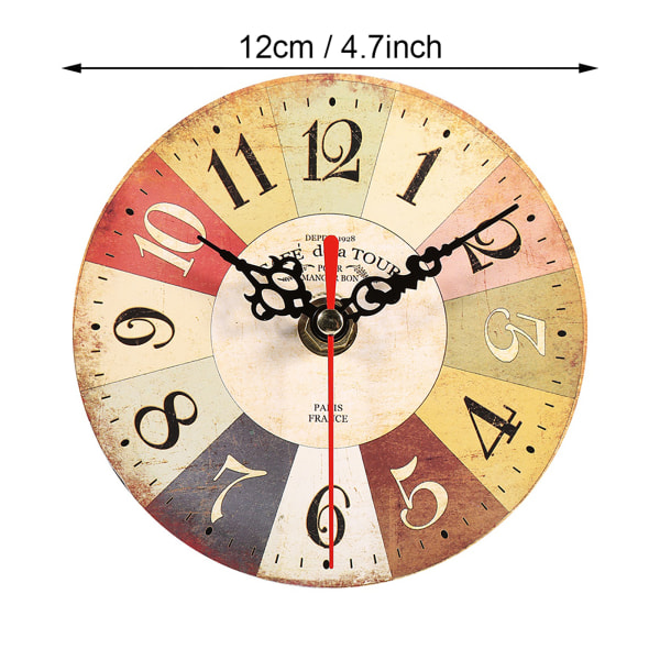 1Pc Artistic Creative European Style Round Antique MDF Home Office Wall Clock Decoration #2