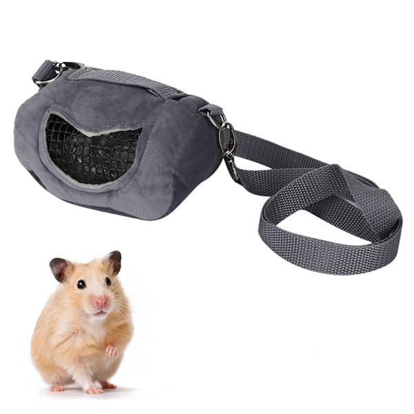 Grå Flanellet Bærbar Åndbar Kæledyr Hamster Bærer Udgående Taske til Små Dyr Marsvin Egern ChinchillaS