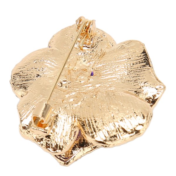 Elegant blomma brosch pin strass kronblad kläder accessoarer blomma brosch pin blåaktig lila