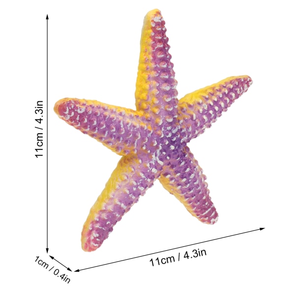 2 stk. sjøstjerneleker, simuleringsdetaljer, søtt utseende, levende, lyse farger, unik tekstur, harpiks sjøstjerne for barnas gaver