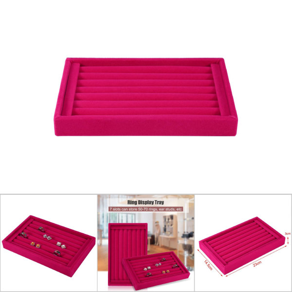 Ring Display Bakke Slot Fashion Smykker Organizer Holder Etui Showcase Rose