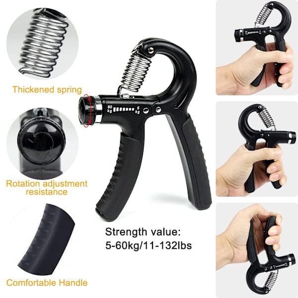 Greppstärkare Underarmsstärkare Handgrepp Stärkare Kit 5-pack Justerbart Motstånd