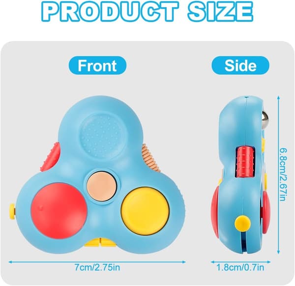 Fidget Pad 11 Funktion Legetøj til Stress- og Angstdæmpning Perfekt Spil til ADHD ADD Sort