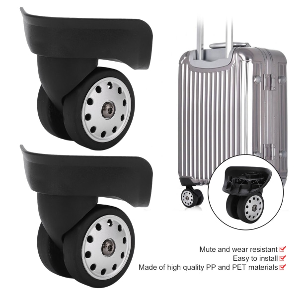 1 par A88 porösa hjul resväska bagage ersättningshjul för reseväskor stor storlek stor svart