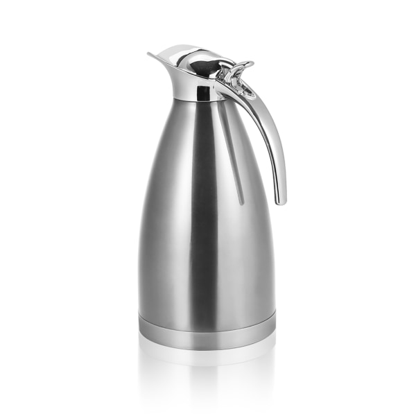 Rostfritt stål kaffekanna dubbelväggig vakuumisolerad termoskanna varmvattenflaska 2L silver