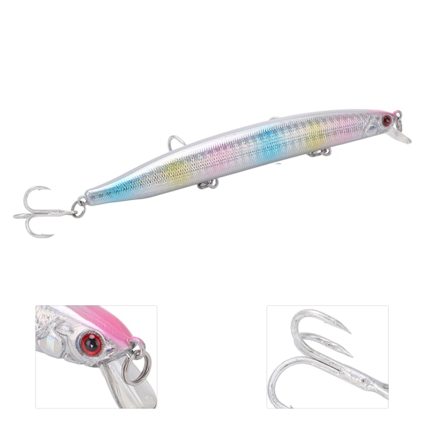 Antikorrosjons Minnow Lure 3D Øyne Fiske Hard Bait Fiskeutstyr med 3 Skarpe PiggerNr. 3