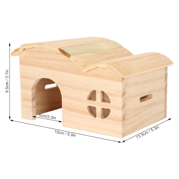 Hamster Trä Hus Bite Resistent Bottenlös Hamster Bambu Stuga för Hamstrar Gyllene Björnar Smådjur