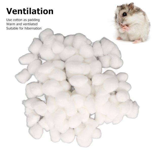 Hamster Bomull Bollar Vinter Varma Mjuk Smådjur Sängkläder Bomull Bollar för Hamster Syrisk Hamster Chinchilla Vit