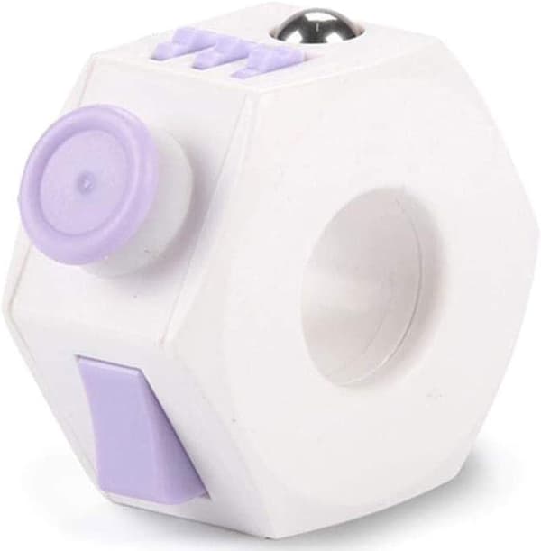 Fidget Toy Sensorisk Terning Legetøj med Klikkugle Dekompressionsring Fidget Fingerlegetøj til ADD ADHD Stresslindring til Voksne Lilla