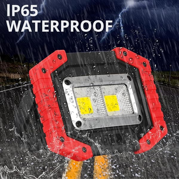 LED-arbejdslys 30W USB genopladeligt vandtæt IP65 2000LM med stativ til camping