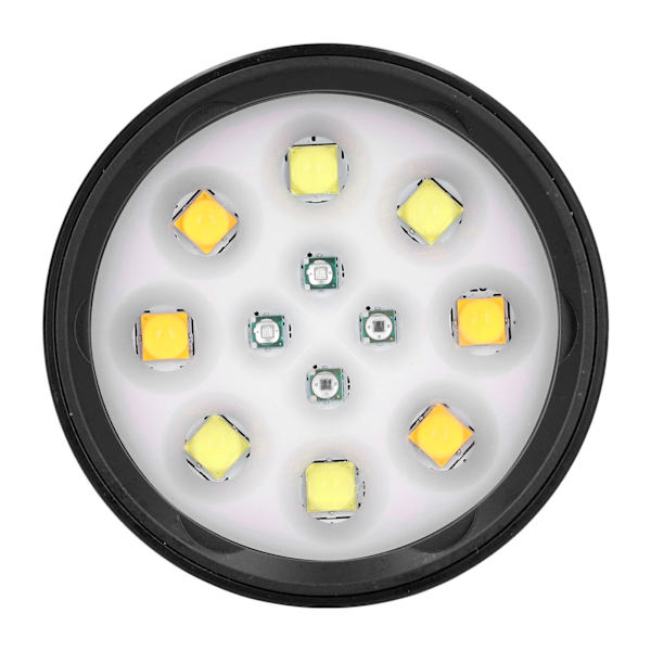 Sukelluskameran täyttövalo 10000LM 12LED ammattimainen sukellusvalo 100m veden alla Musta