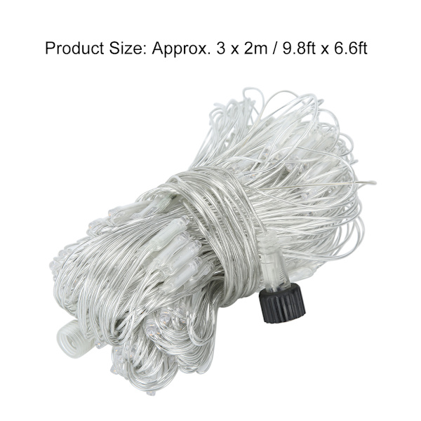 3x2m 200LED Verkkomainen LED-Valolamppu Muuntajalla Sisä- ja Ulkokoristeluun 100-240V UK-Pistoke