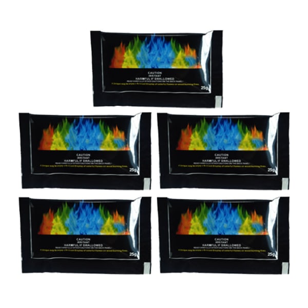 5Pcs 25g BBQ Camping Colored Flame Packets Bonfire Party Colorful Flame Color Changing Packets