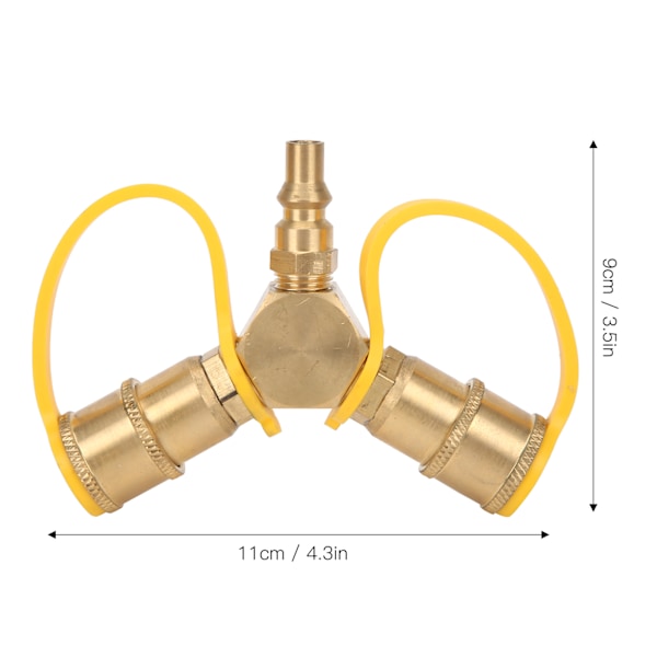2 måder 1/4in RV Propan NPT Hurtigkobling Y Splitter Adapter til Propanslange Konnektorsæt
