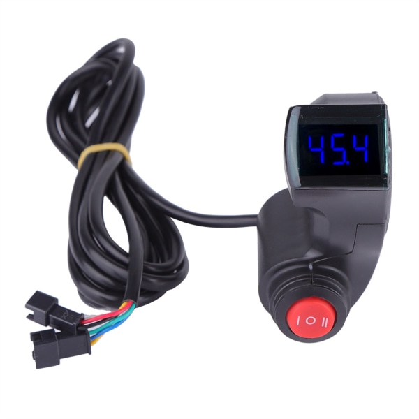 Tumvoltmeter med LCD-skärm för digital batterispänning och 3-växlad omkopplare för cykel