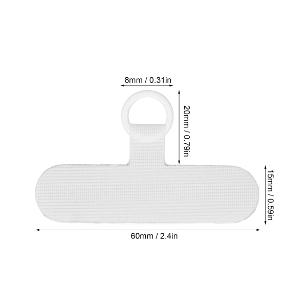 10 stk. Telefon Tether Tab Universal Mobiltelefon Lanyard Patch Uden Klæbemiddel Til De Fleste Smartphones Forhindrer Tab Hvid