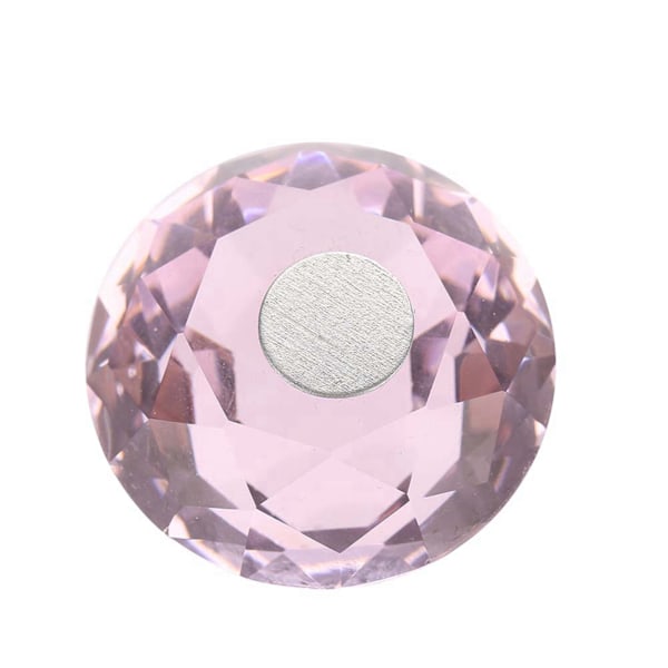 Magnetisk Negletip Oval Krystal Øvelse Stativ Base Legering Holder Neglekunst Display Stativ Pink