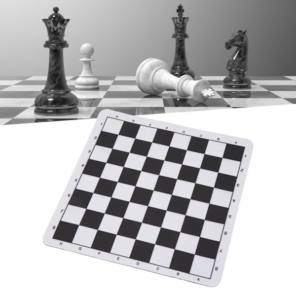 Schackbräde i PU-läder 24x23,6 cm Rivtålig Tvättbar Bärbar Internationell Schack Musmatta