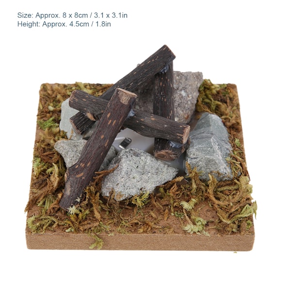 Dukkehus Miniature Have Scene Bål Træ Simulation Bål Model Legetøj TilbehørBål
