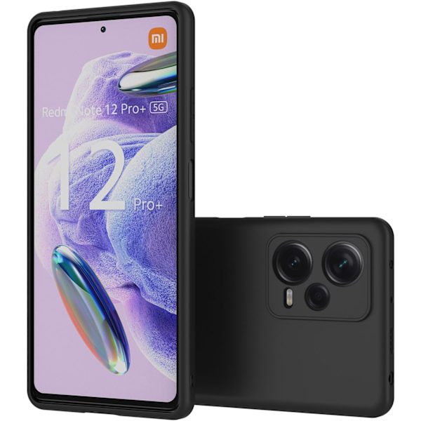 Kompatibel med Xiaomi Redmi Note 12 Pro Plus 5G Pro Plus etui sort silikonecover til Redmi Note 12 Pro Plus sort etui