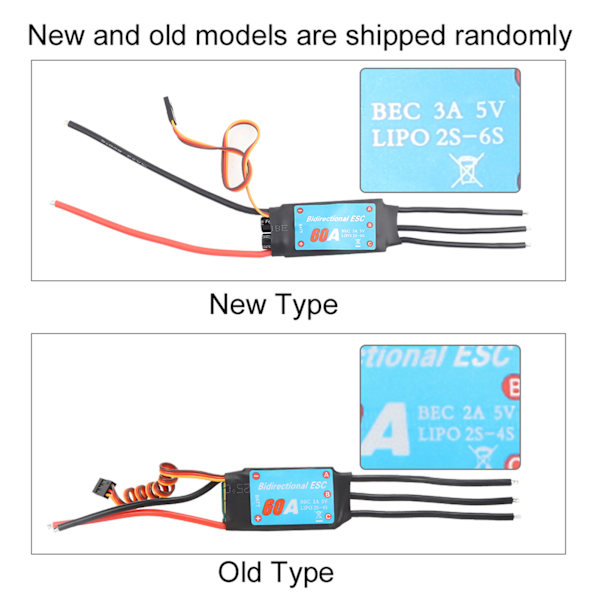 Tovejs Brushless ESC Elektronisk Hastighedskontrol til RC Bil Skib Undervandspropel (60A ) 60A