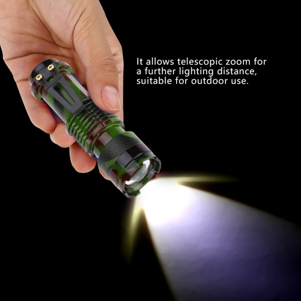 Mini LED Pen Clip Ficklampa Teleskopisk zoom Justerbar