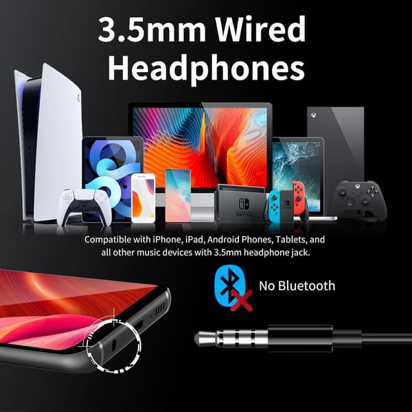 Kablede ørepropper med mikrofon In-Ear hodetelefoner HiFi Stereo for iPhone iPad Android-datamaskin med 3,5 mm jack
