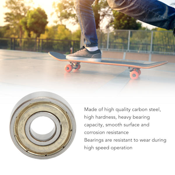 8 stk. 608ZZ kuglelejer ABEC 11 kulstofstål forseglede skateboardlejer 8x22x7mm til rulleskøjter dansebrætter