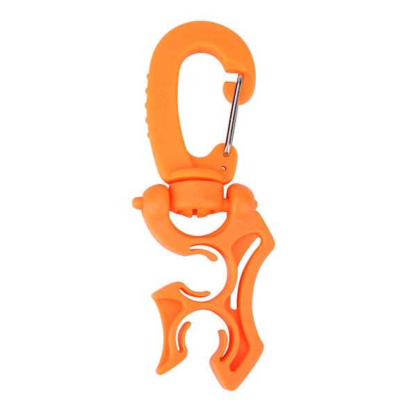 1 st utomhusdykning dubbel BCD lågtryckslangklämma hållare med snäppkrok spänne (orange)