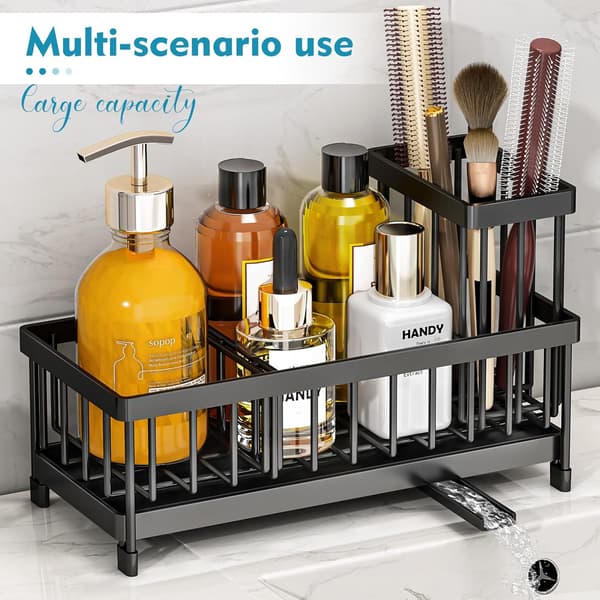 Svampeholder til køkkenvask Køkkenvask Organizer Bordplade Rustfri 304 Rustfrit Stål Sæbedispenser Organizers 1 Stk