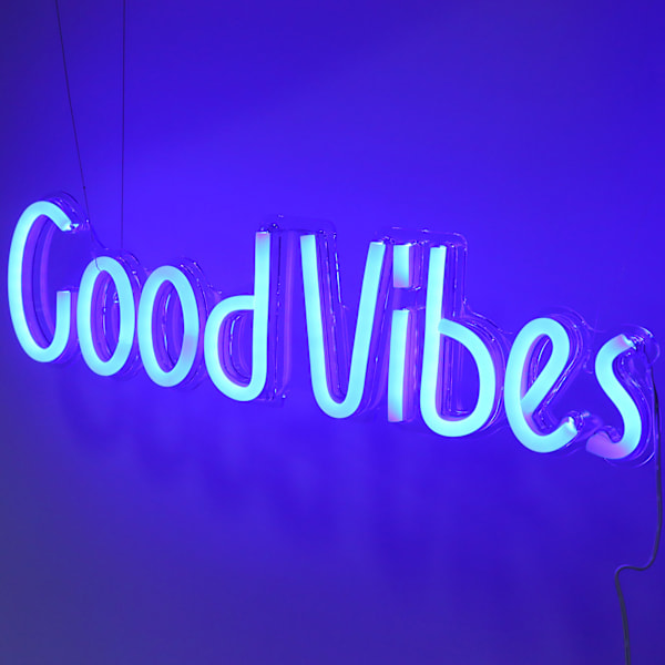 Neon skylt Good Vibes ord USB-driven neonljus för sovrum bar pub hotell fest konstdekoration