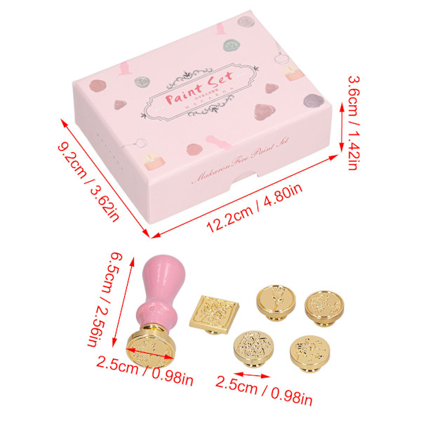 Enkel användning av vaxstämpel, hög hållbarhet, rostfri, bred applikation, vaxstämpelset, rosa