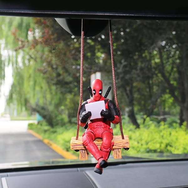 Morsom Deadpool Anime Bakspeil Dekor Anheng Bil Interiør Dukke Tilbehør