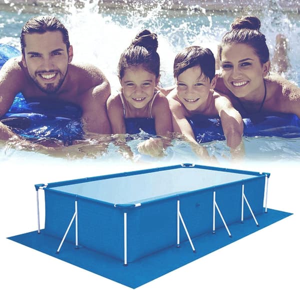 500x300 cm Vandtæt Rektangulær Sammenfoldelig Poolmåtte til Overjordiske Pools
