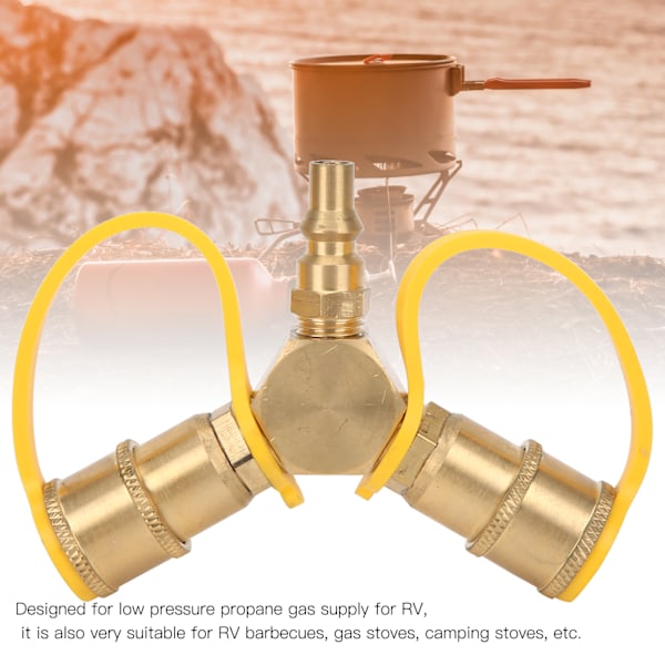 2 måder 1/4in RV Propan NPT Hurtigkobling Y Splitter Adapter til Propanslange Konnektorsæt