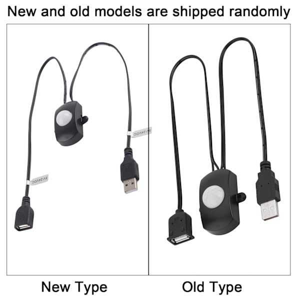 2A DC 5-24V PIR Infrarød Bevægelsessensor Detektor Automatisk Afbryder LED Strip USB Interface Sort