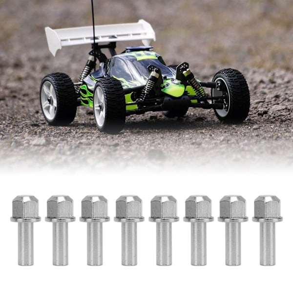 8 kpl RC-pyörännavan pidennysmutteria ruostumatonta terästä, erittäin luja kuusikulmainen RC-pyörännavan pidennysadapteri Axial SCX10 25mm/1in