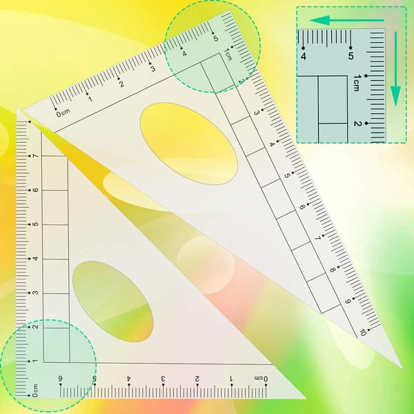 10-delt geometrisk kompassett, mattelinjal for studentingeniør, bæreveske, blå