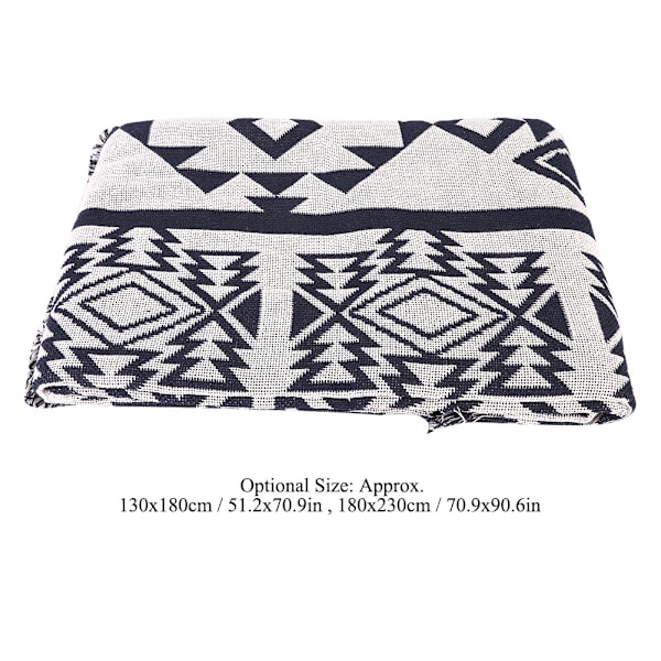 Svartvit Geometrisk Soffa Handduk Överdrag Tjock Filt Soffmöbel Matta (130x180cm)