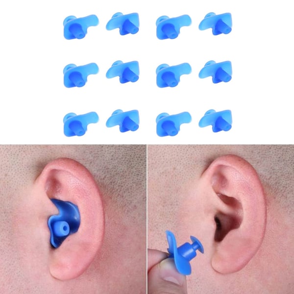 6 par silikon svømming dykking spiral ørepropper profesjonelle voksne støvsikre ørepropper (blå)