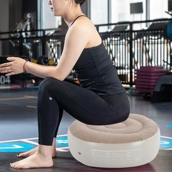 Bärbar PVC uppblåsbar fotpall kudde mjuk luftstol för inomhus utomhus fitness sport