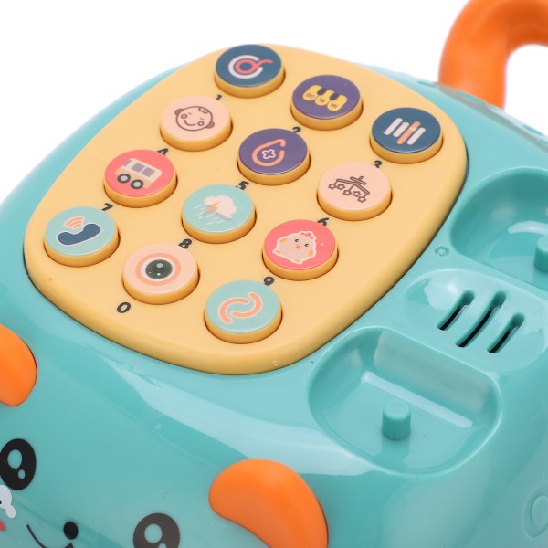 Barn söt mobiltelefon leksak 16 olika funktioner barn simulering katt telefon bilgrön