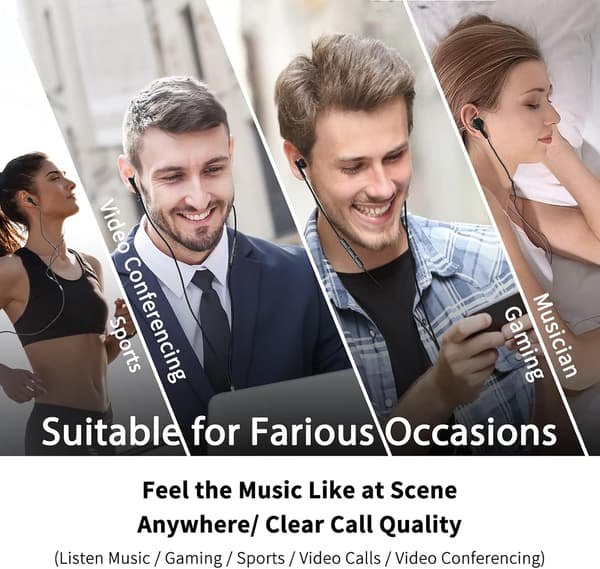 Kablede ørepropper med mikrofon In-Ear hodetelefoner HiFi Stereo for iPhone iPad Android-datamaskin med 3,5 mm jack