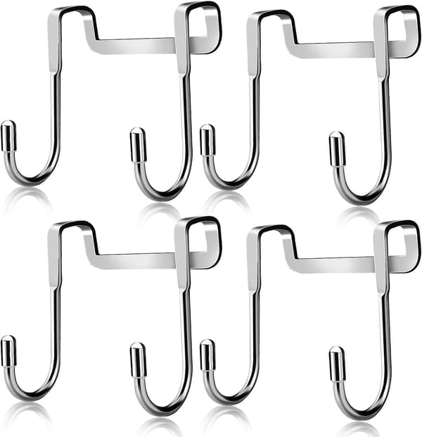 4-pack S-formade kraftiga dörrkrokar, multifunktionella för badrum, kök, skåp, garderob