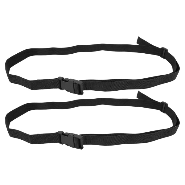 2Pcs Adjustable Straps 150x2.5cm Travel Luggage Fixing Strapping Belts with BucklesBlack