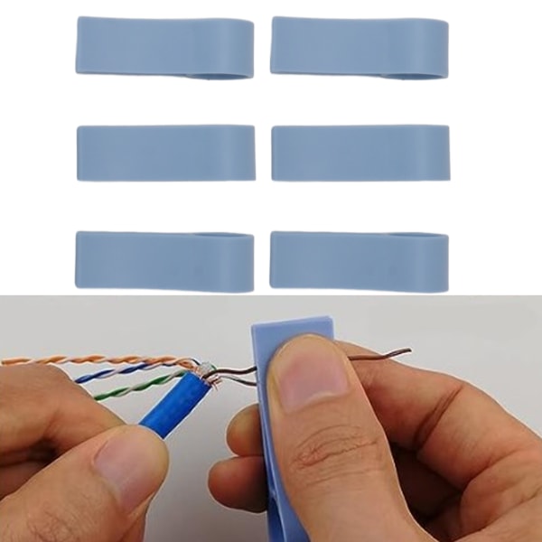 6 stk. ledningssepareringsverktøy, enkle å bruke, plastnettverkskabel-avviklingsverktøy for CAT5 CAT5E CAT6 CAT7
